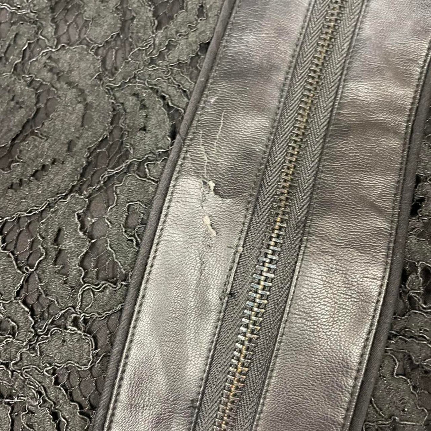 Black lace bomber jacket with
