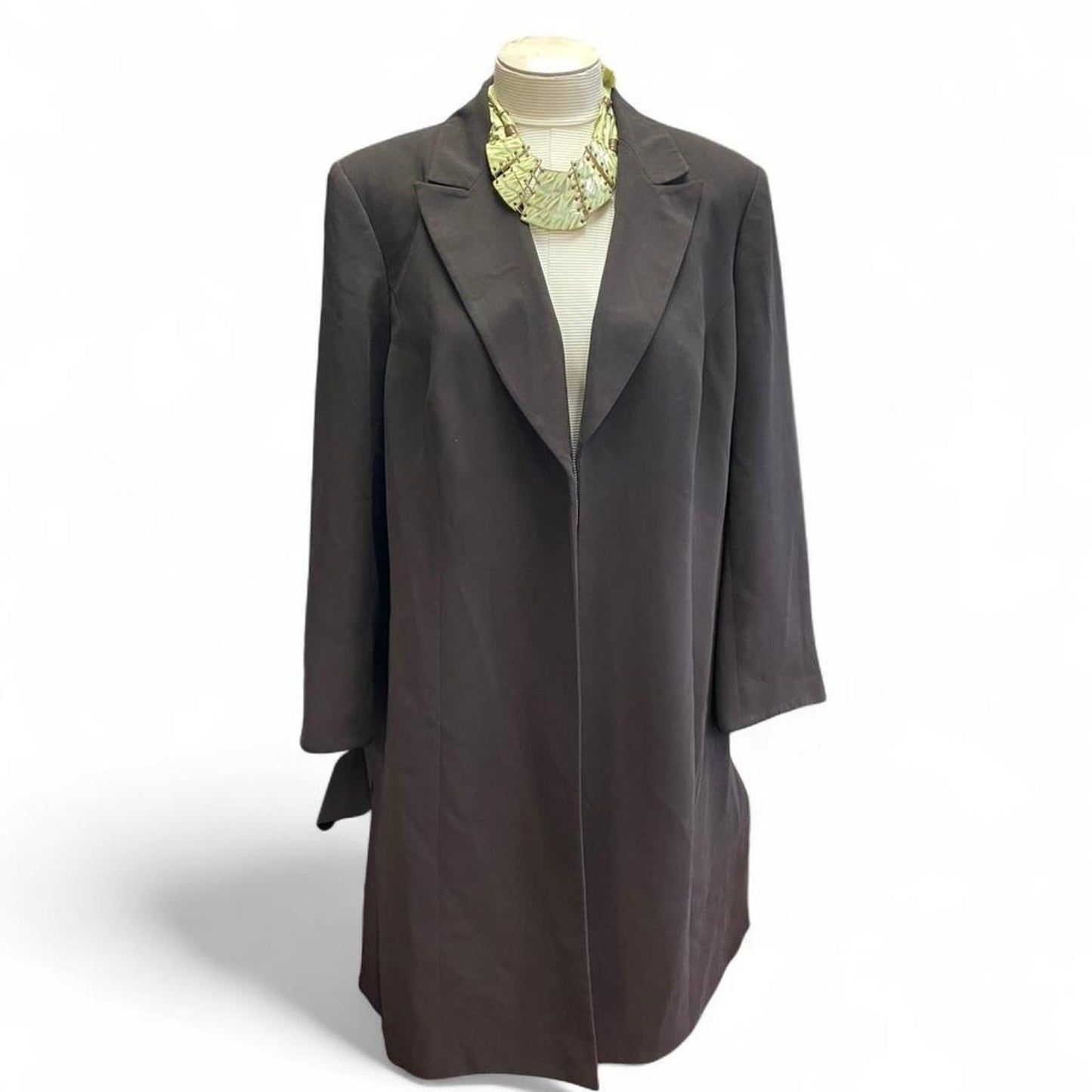 Brown longline coat with a