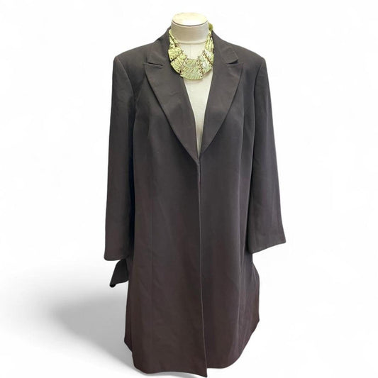 Brown longline coat with a