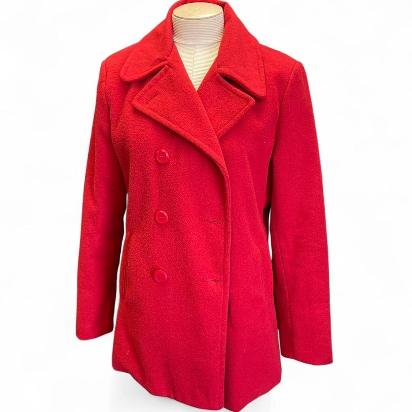 Columbia red fleece lined coat