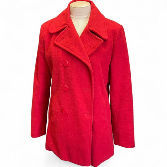 Columbia red fleece lined coat