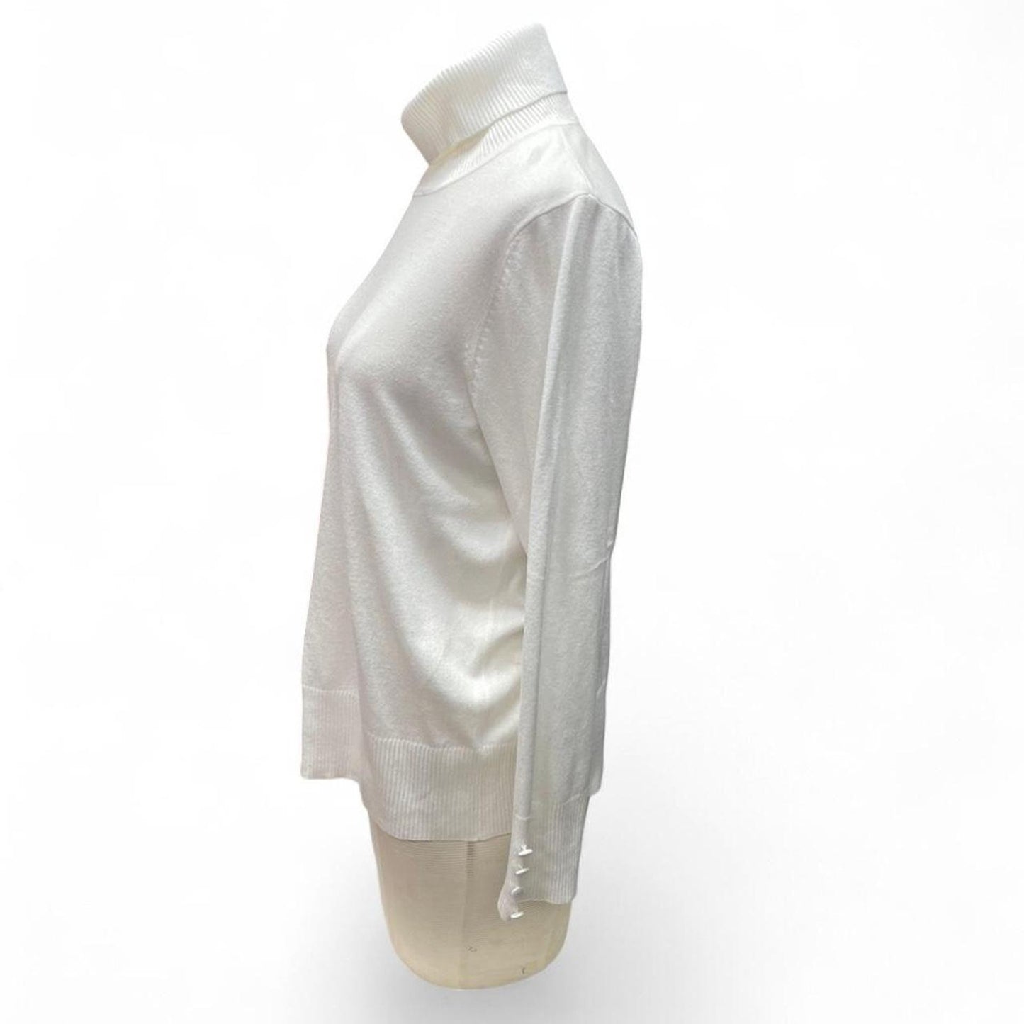 White turtleneck sweater with a