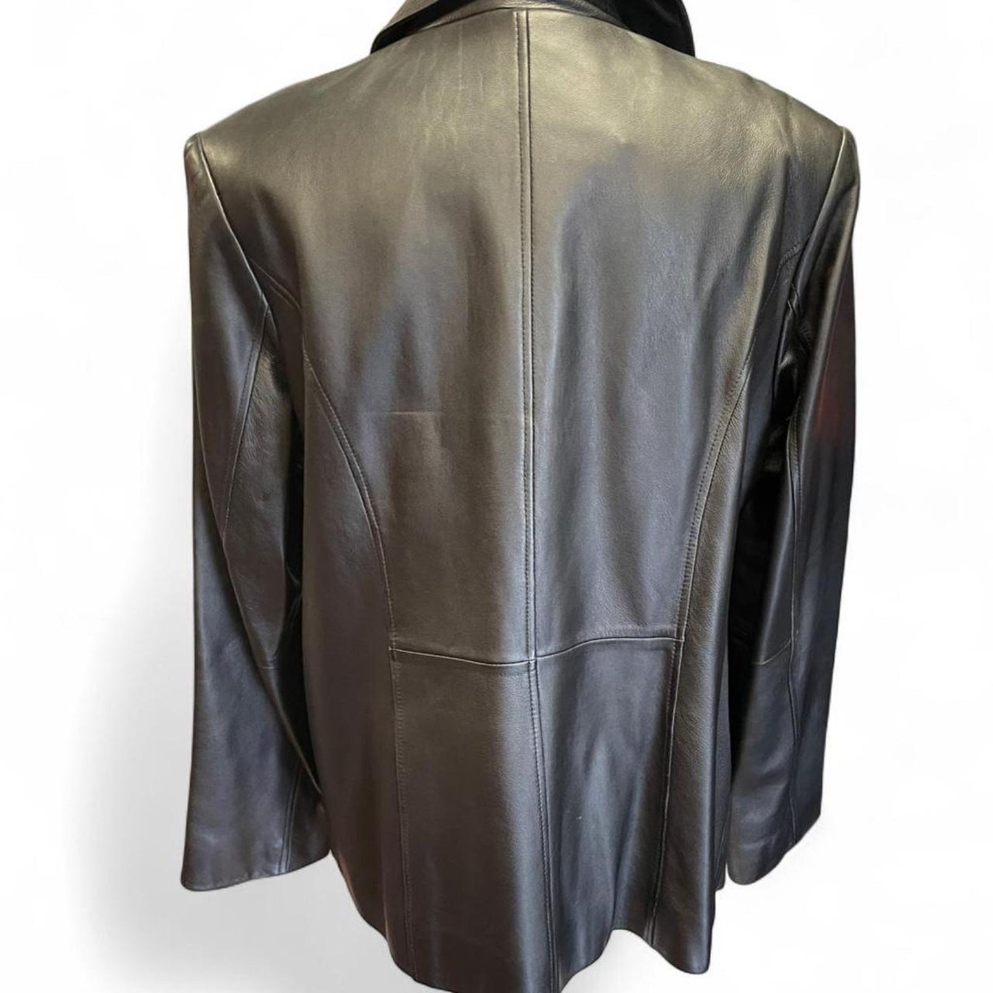 Valerie stevens black leather jacket