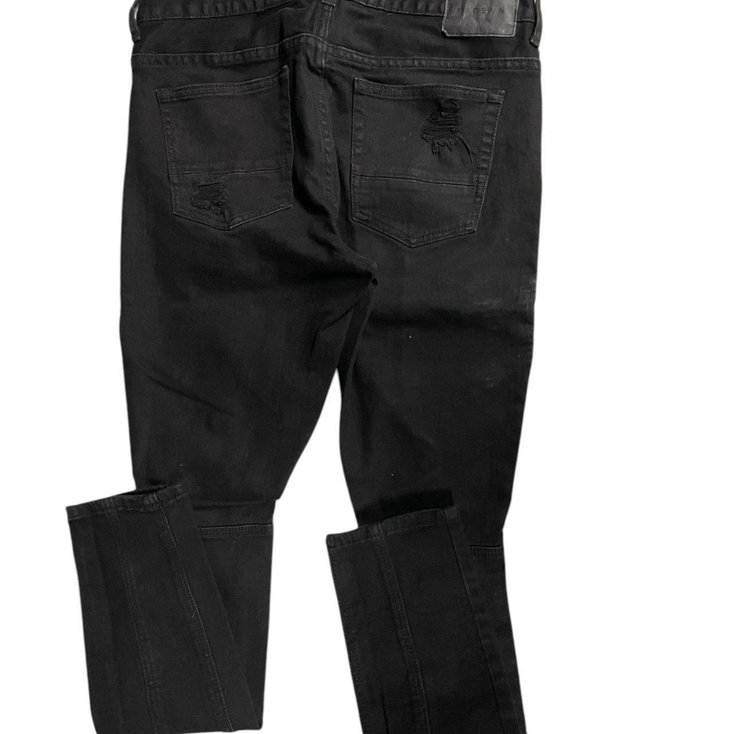 Black denim biker jeans
