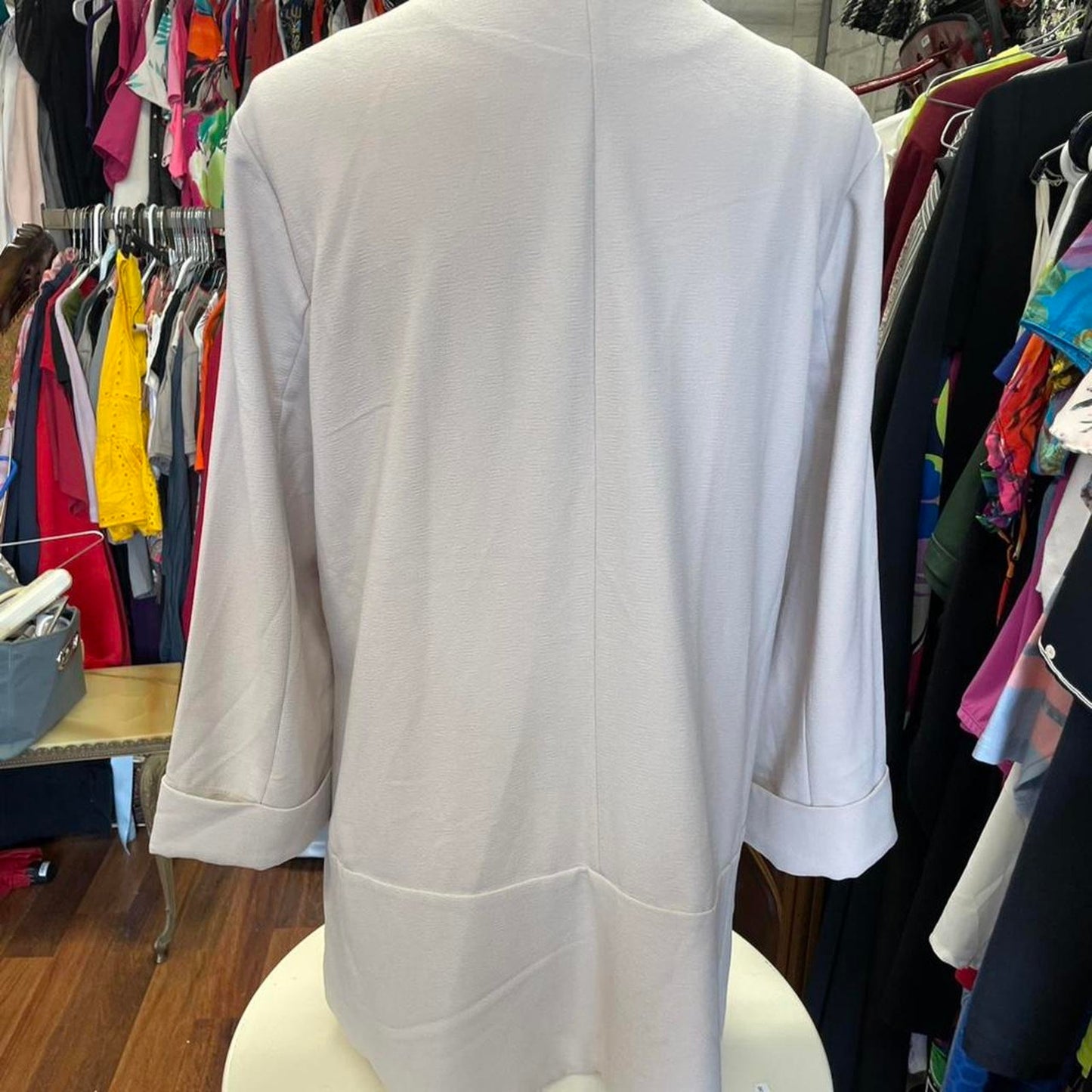 Dr2 white blazer with pockets
