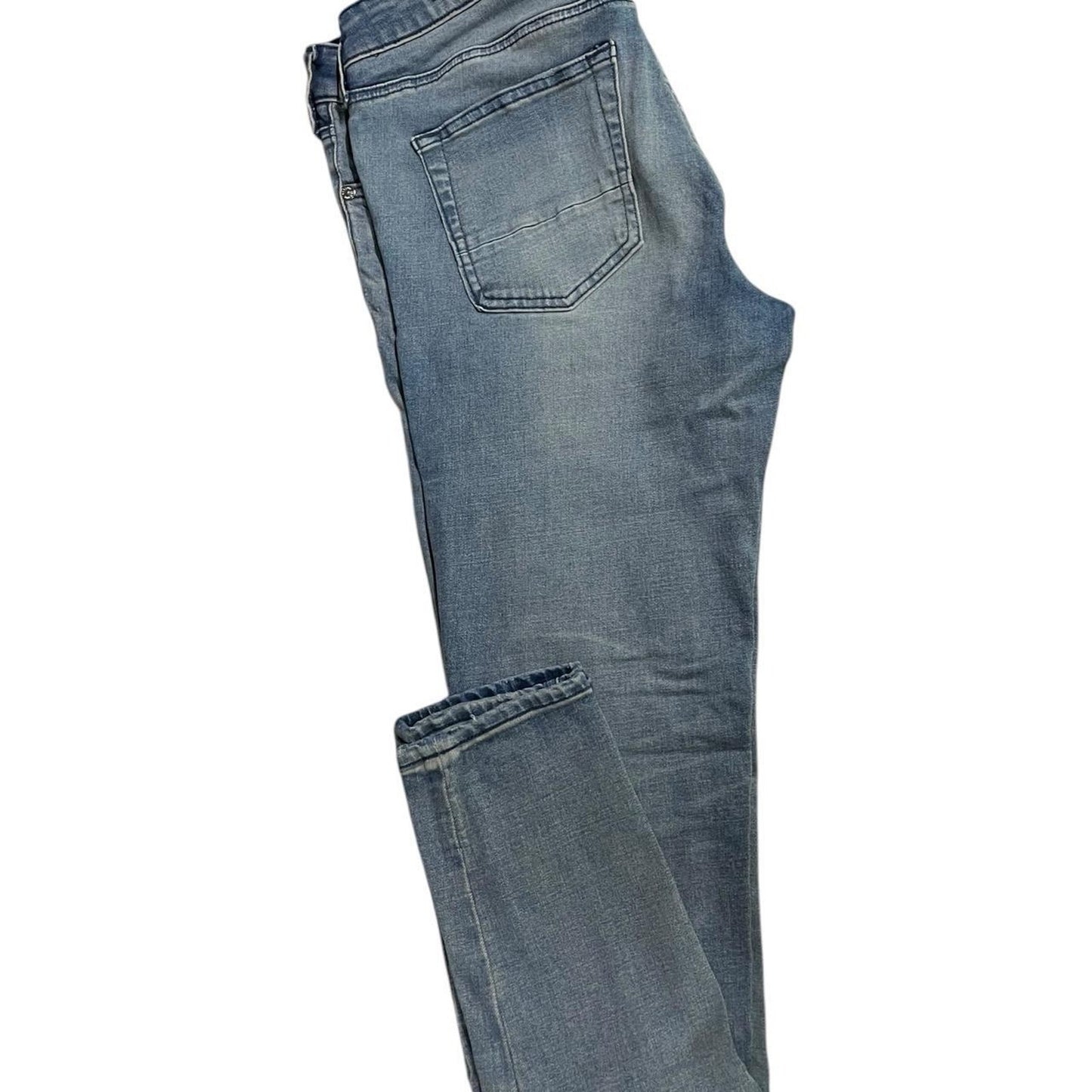 Blue distressed slim jeans distressed denim