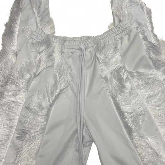 White feather pants