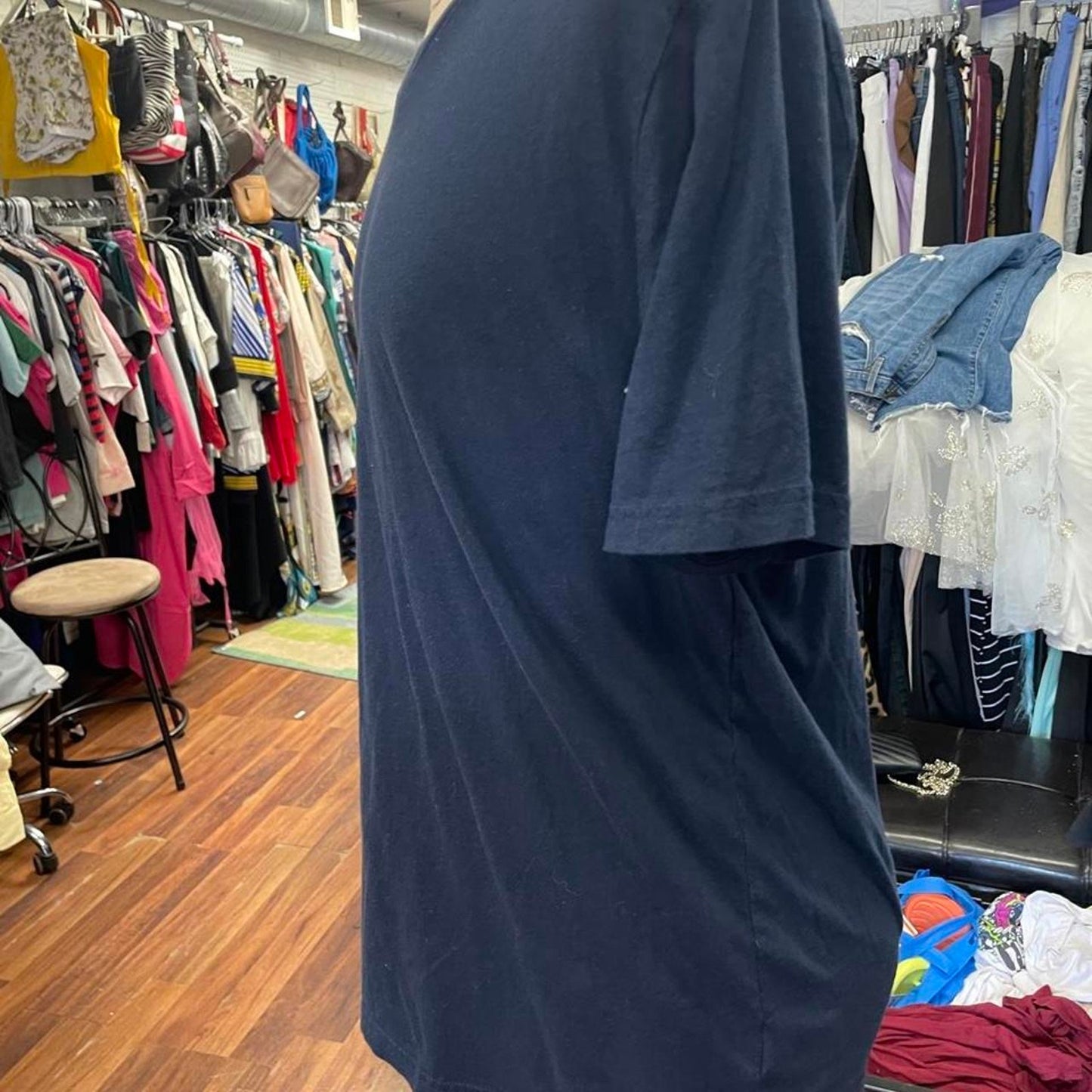 Navy blue v neck tee