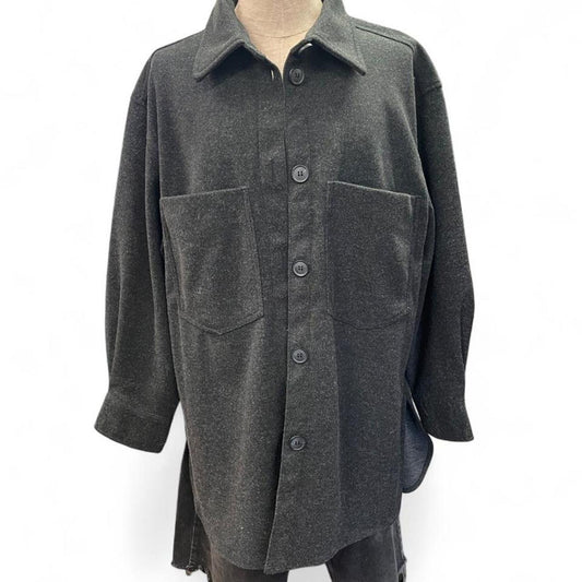Hm grey oversized button up