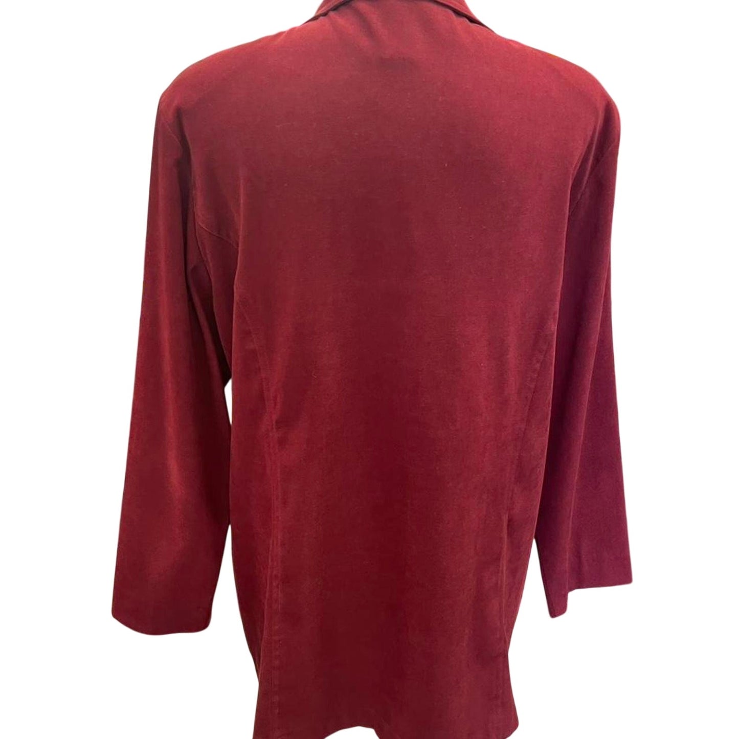 Burgundy button up blazer with