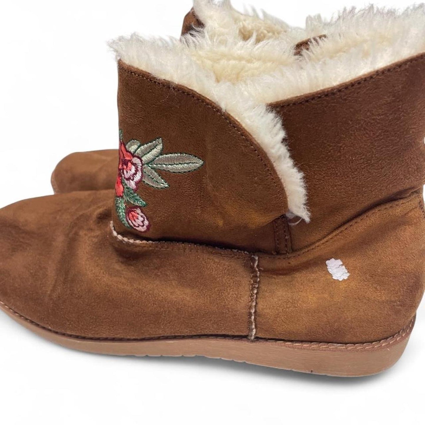 Brown suede ankle boots