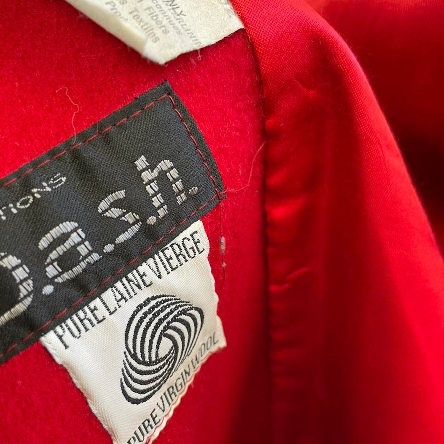 Red wool coat with hood