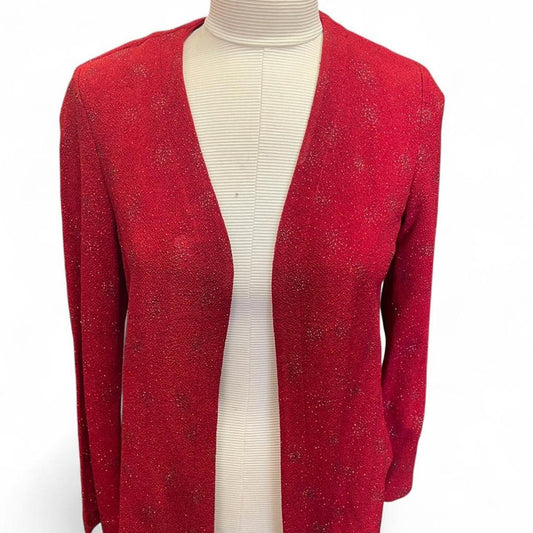 Red sparkly cardigan