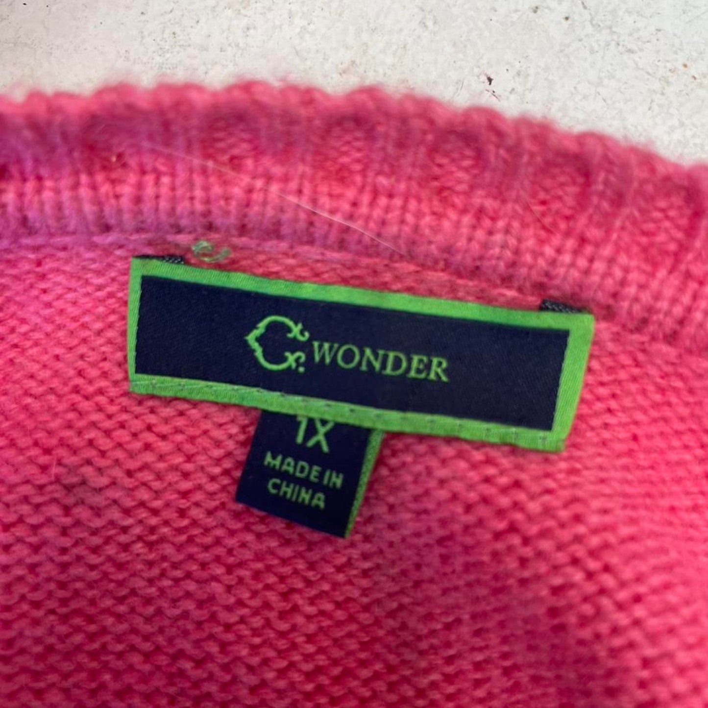 Pink cable knit sweater size