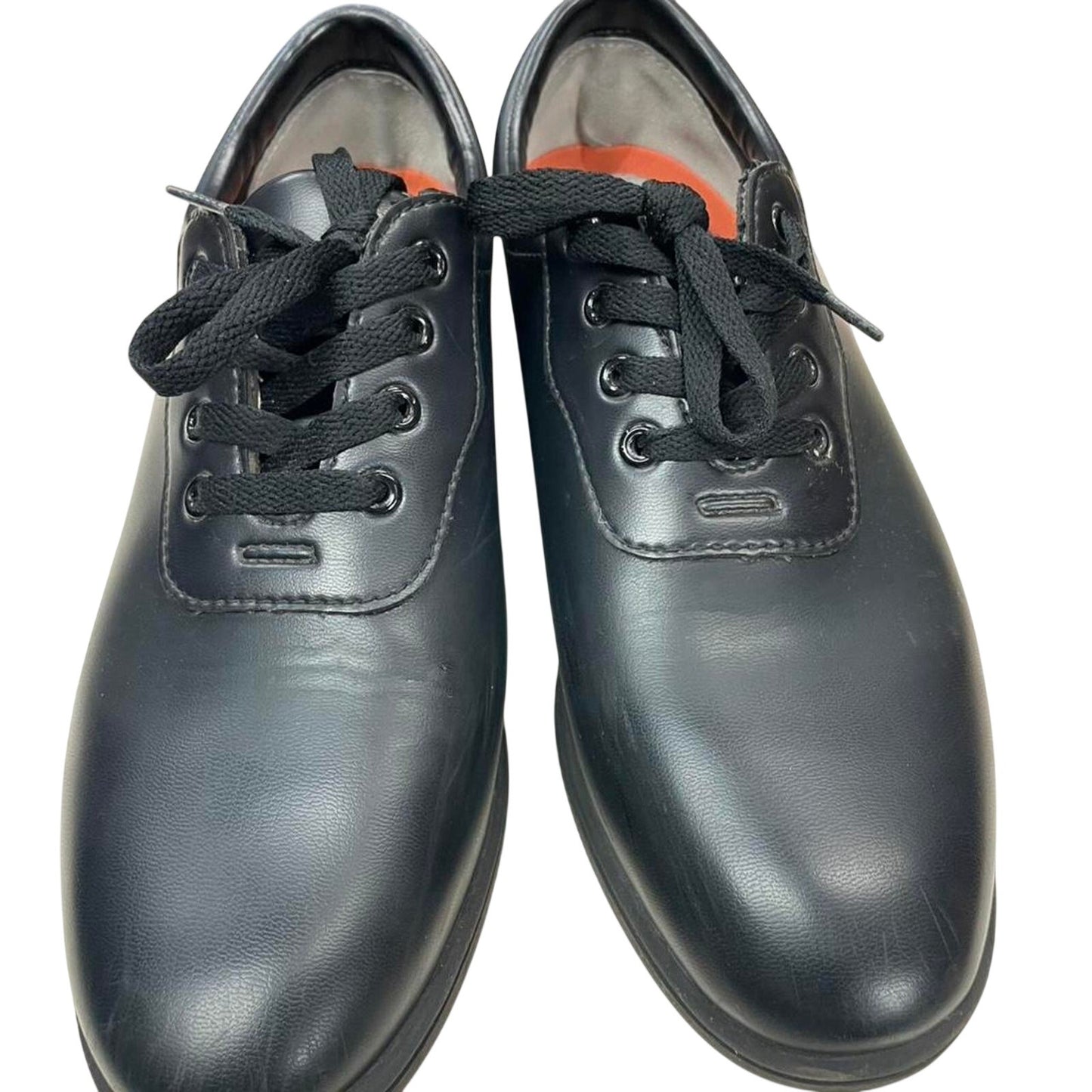 Black leather lace up shoes