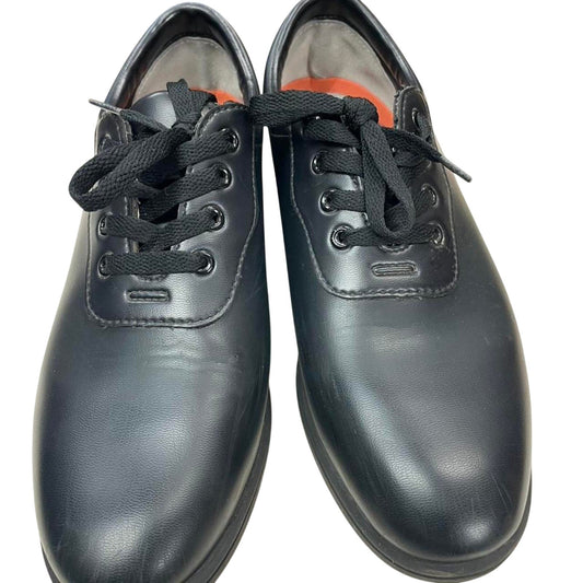 Black leather lace up shoes