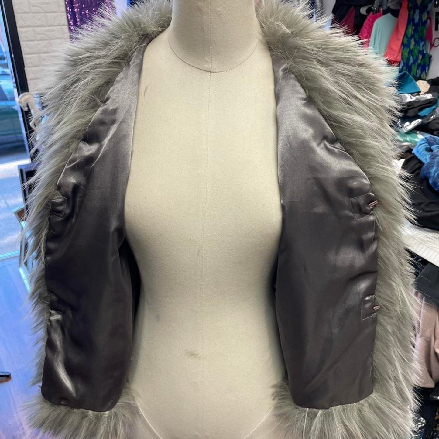 Forever 21 green faux fur