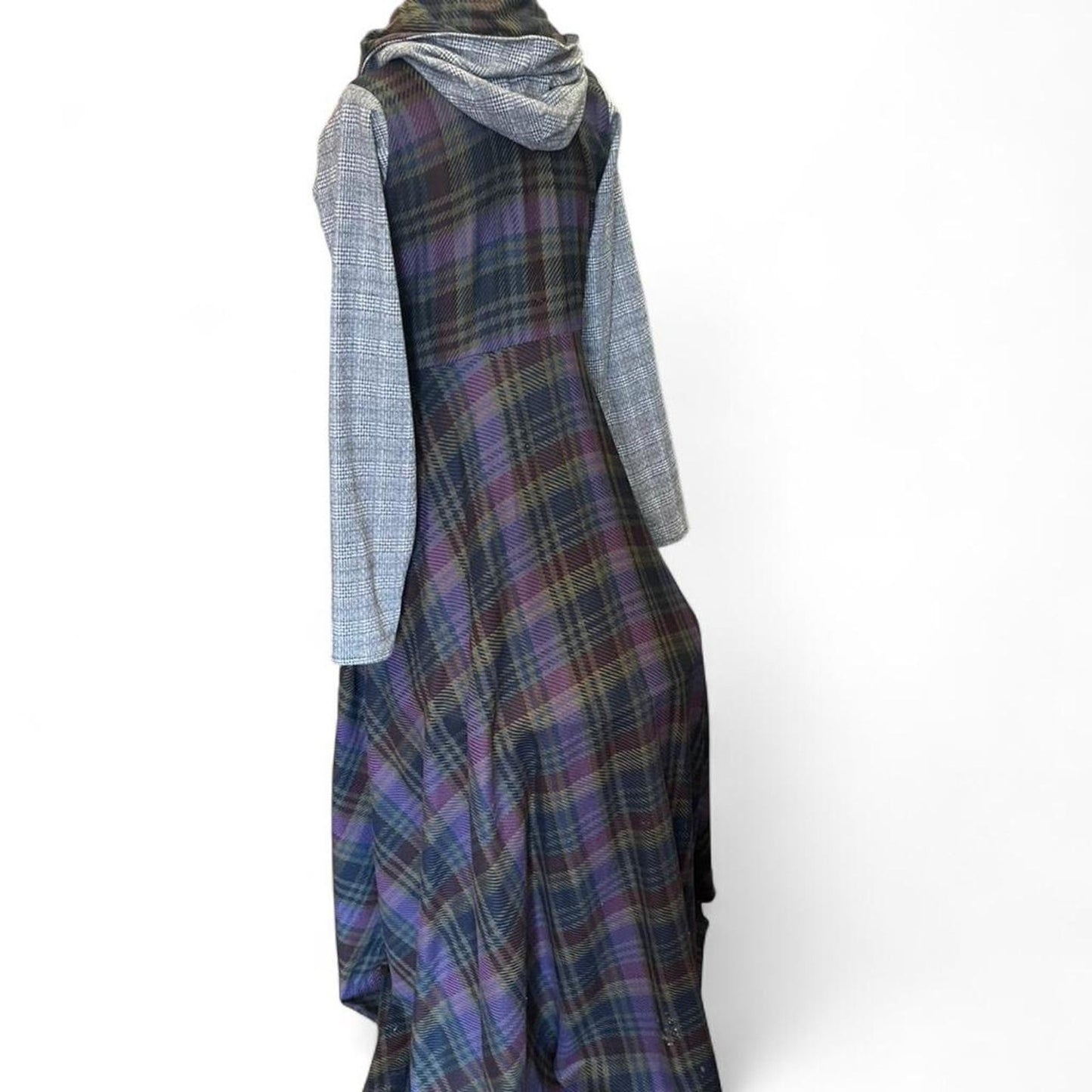 Purple plaid maxi dress with