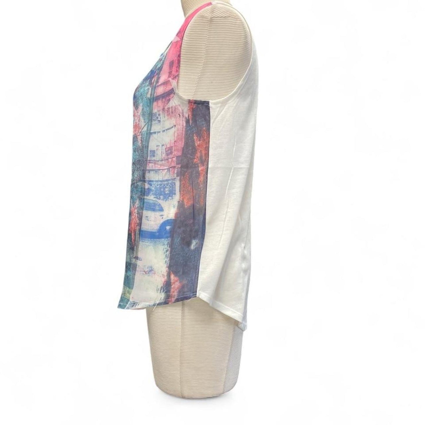 Abstract american flag print tank