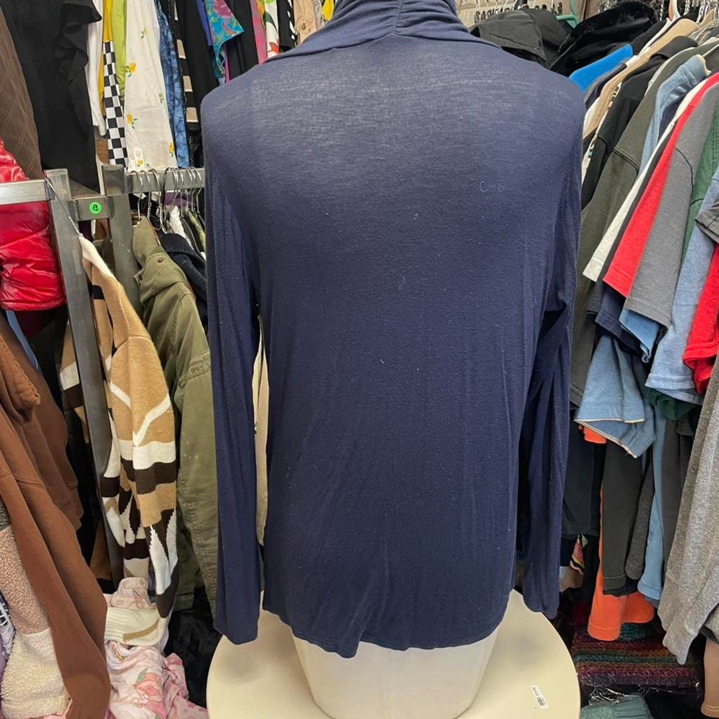 Navy blue long sleeve open