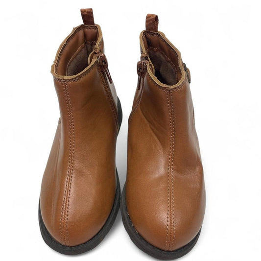 Brown leather ankle boots