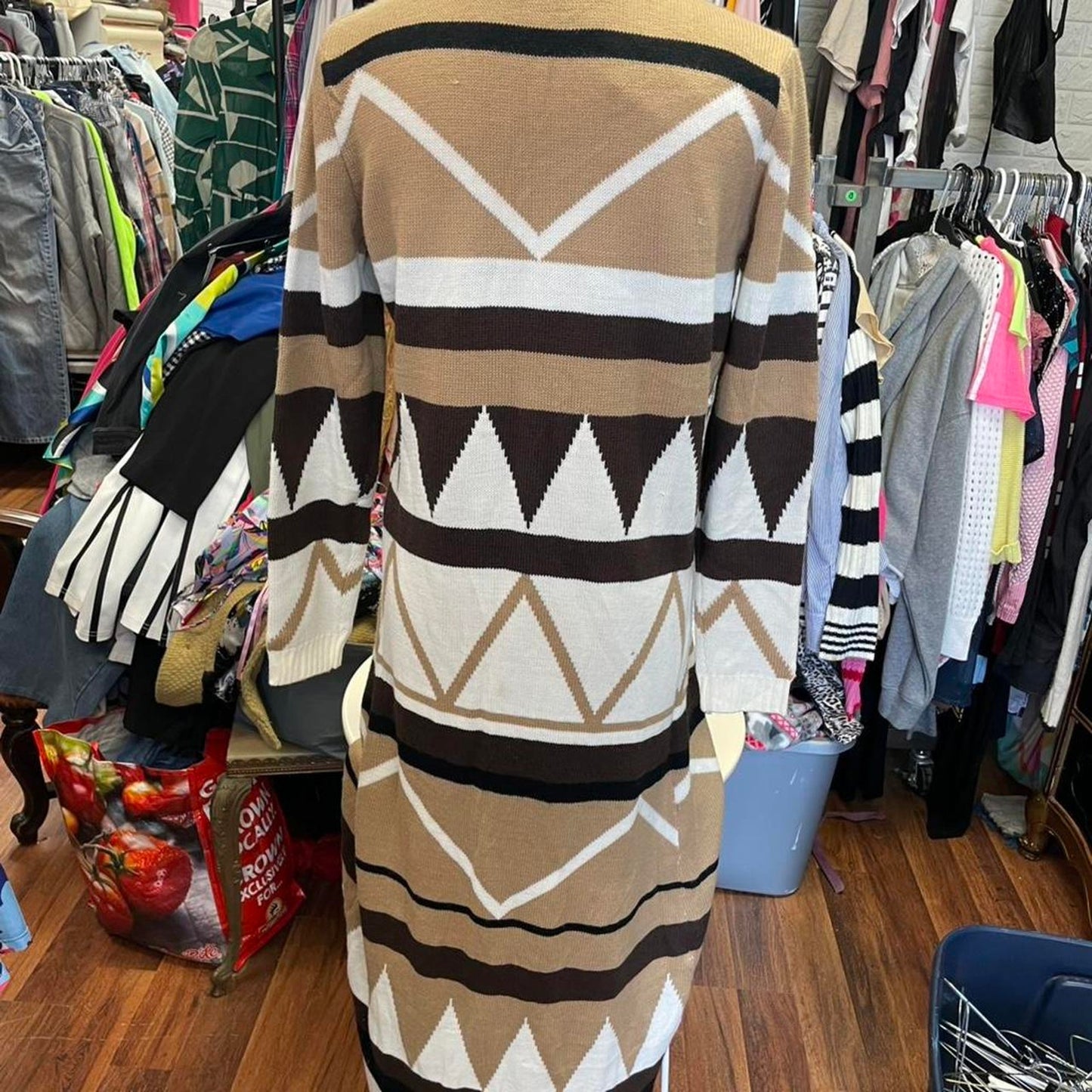 Brown and cream aztec print