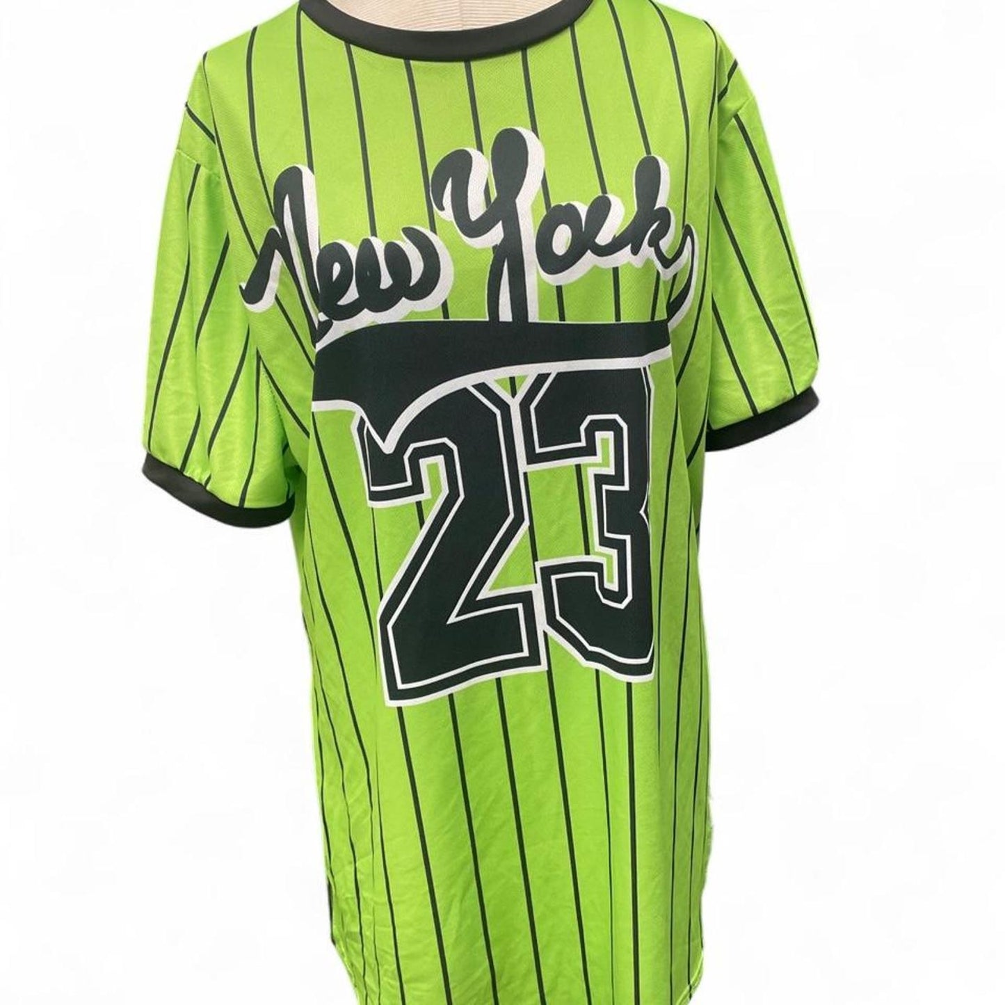Green black striped jersey