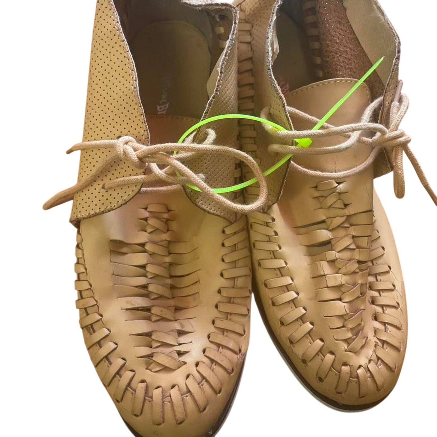 Tan leather lace up shoes