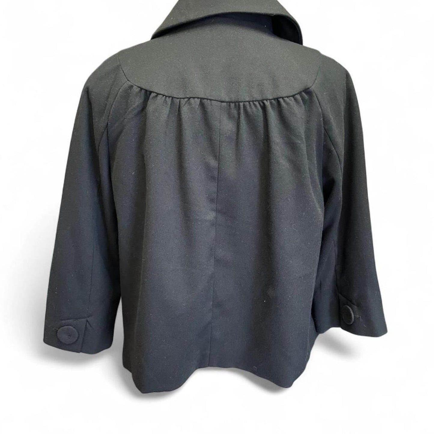 Black cape jacket with collar