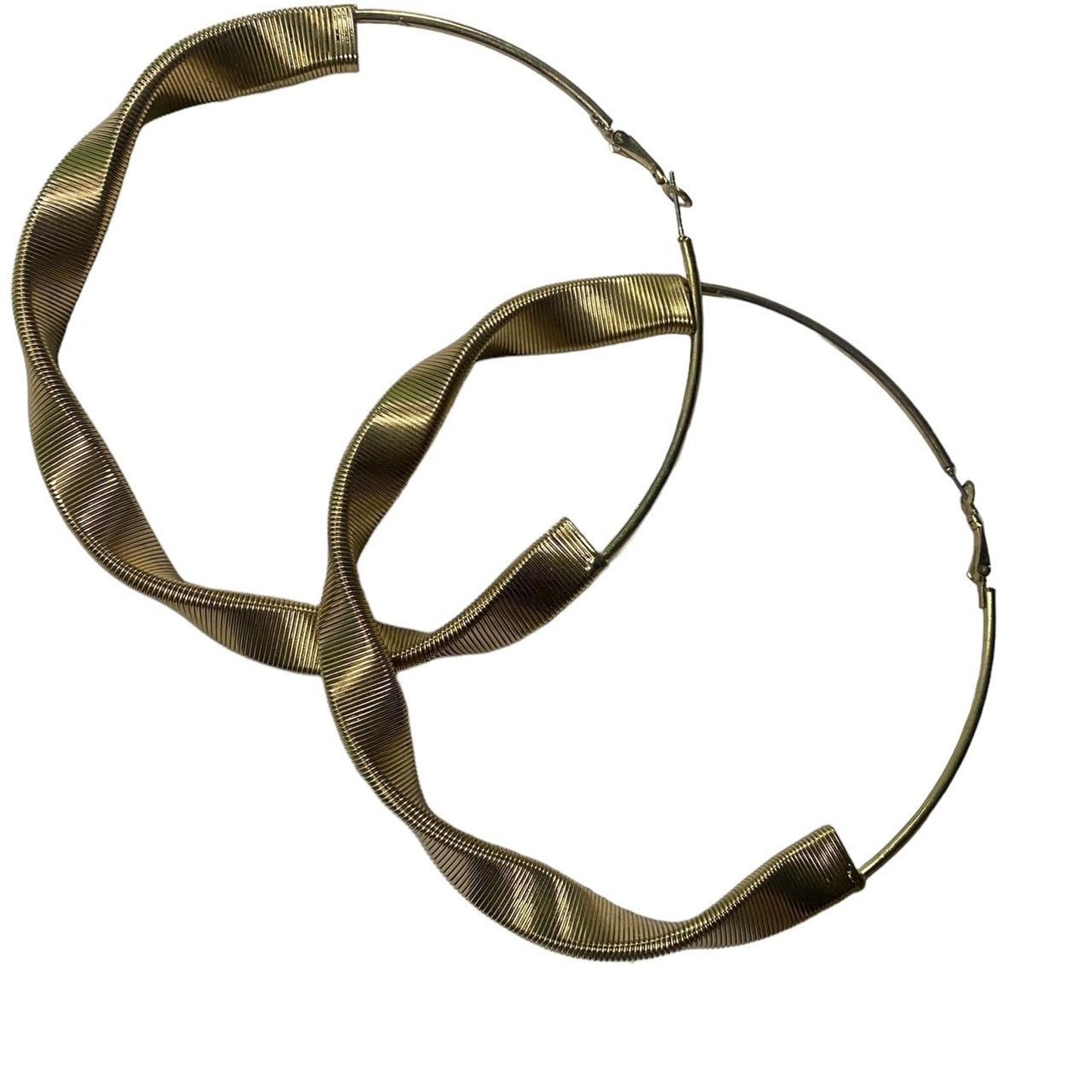 Gold twisted hoop earrings