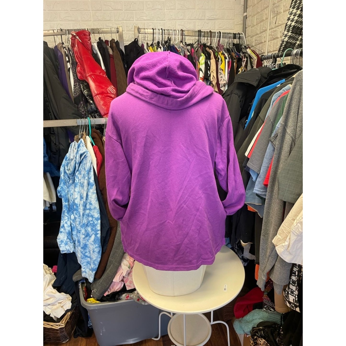 PINK Victoria's Secret Bright Purple Hoodie with White Logo