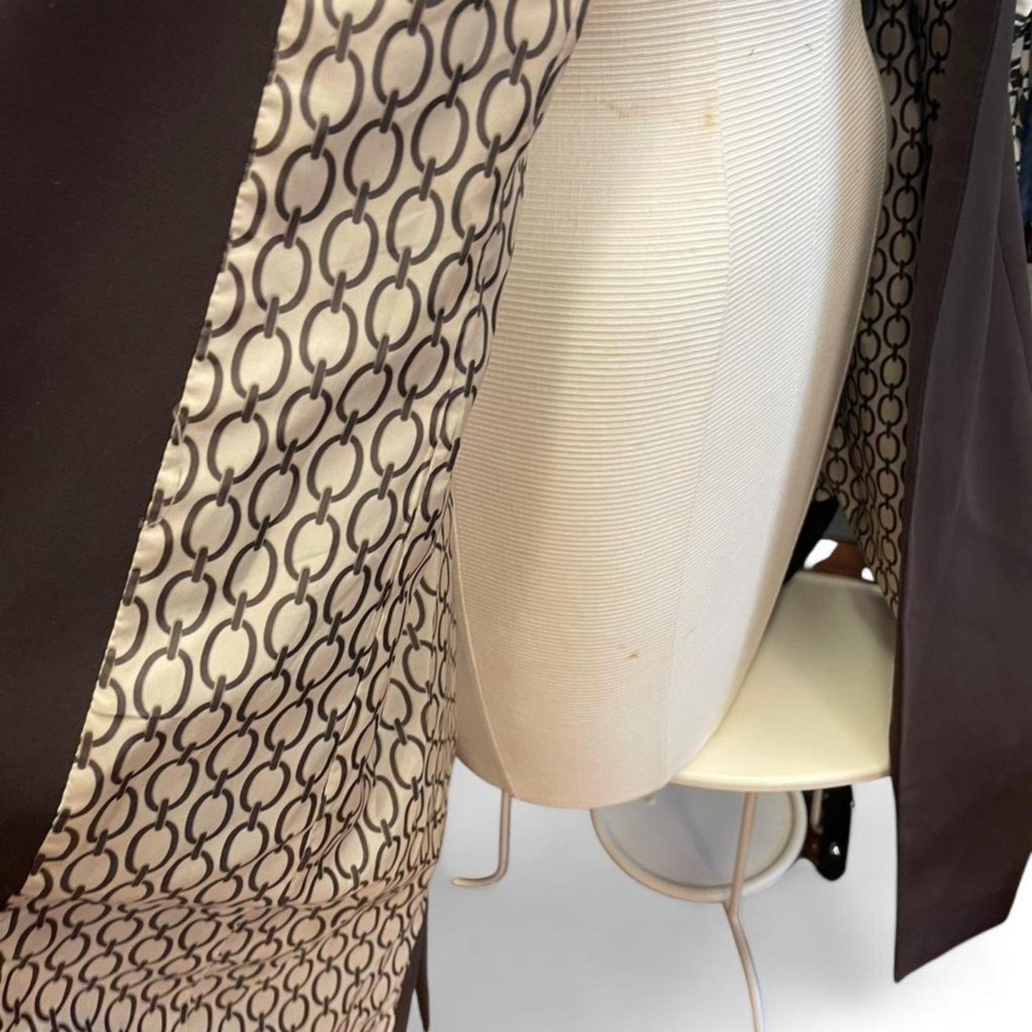 Brown longline coat with a