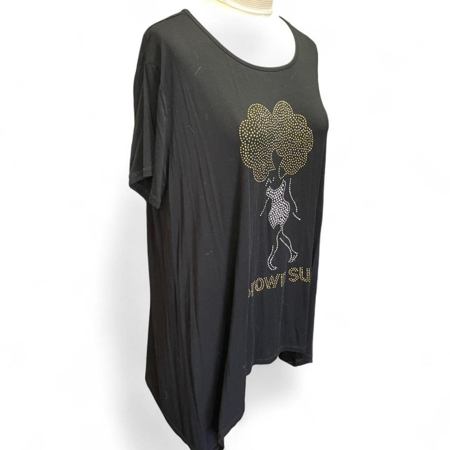 Brown sugar black rhinestone tee shirt