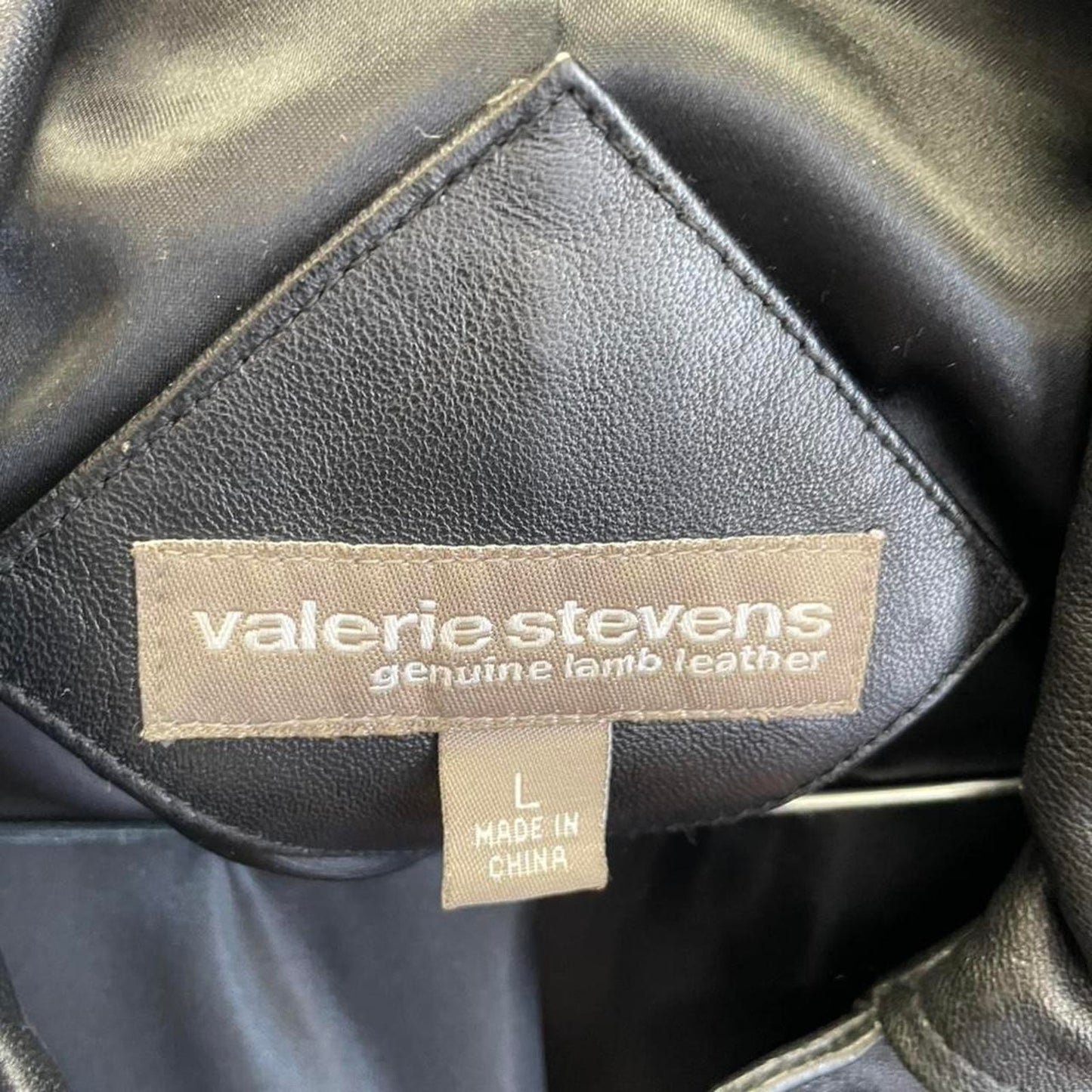 Valerie stevens black leather jacket