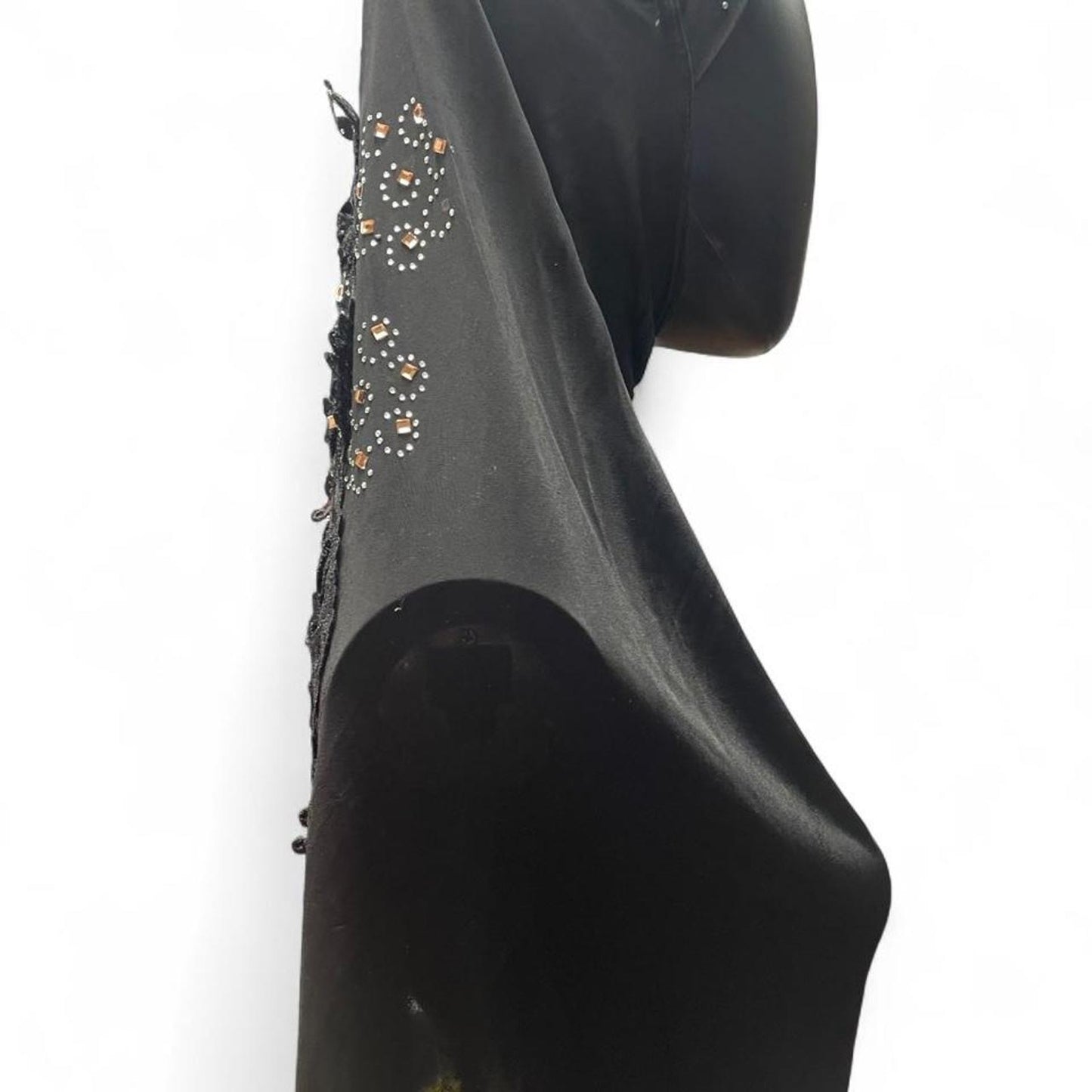 Black hijab with white rhinestone