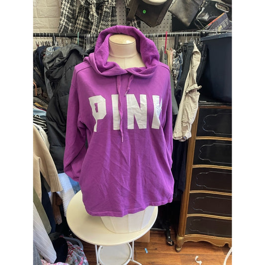 PINK Victoria's Secret Bright Purple Hoodie with White Logo