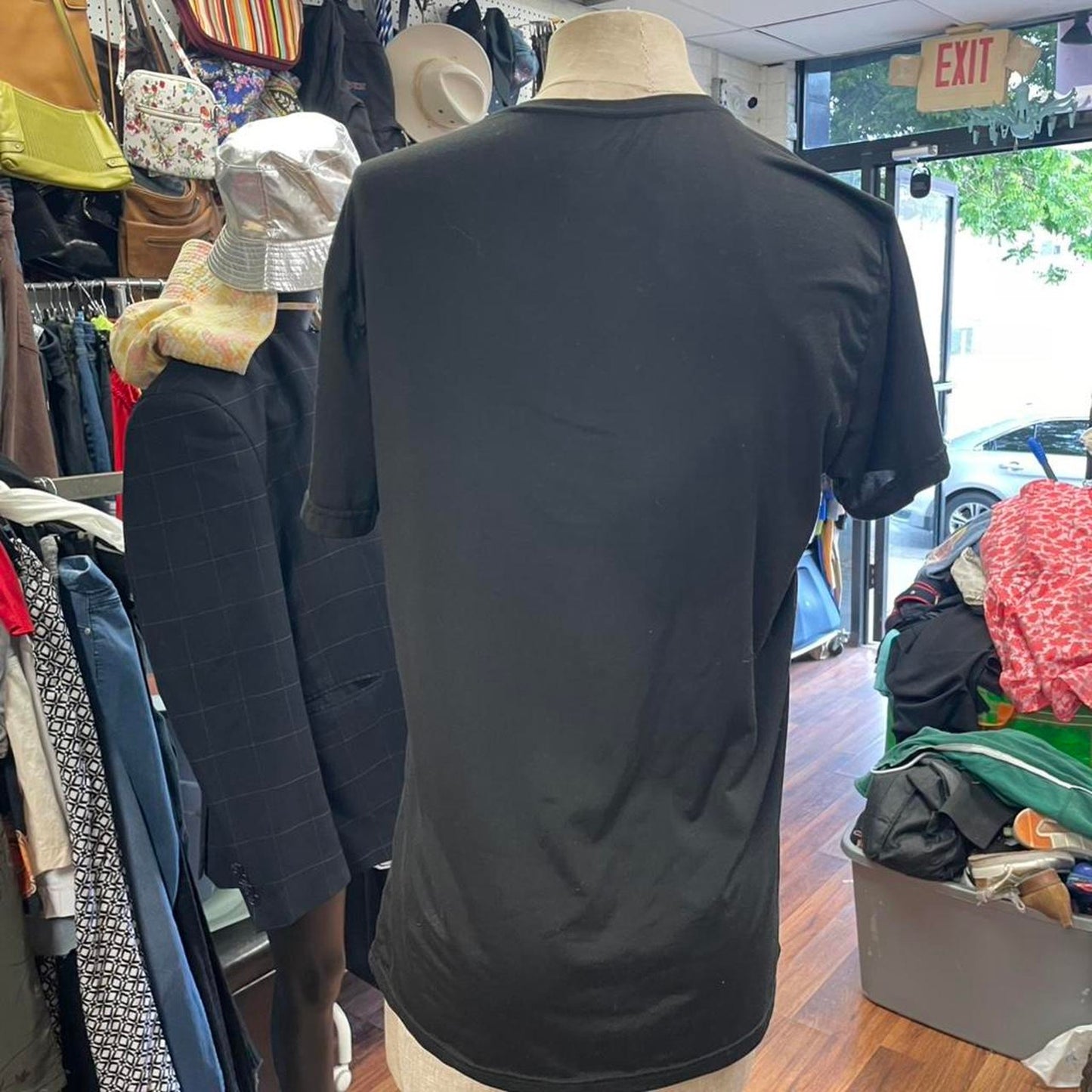 Black oversized cotton t shirt with