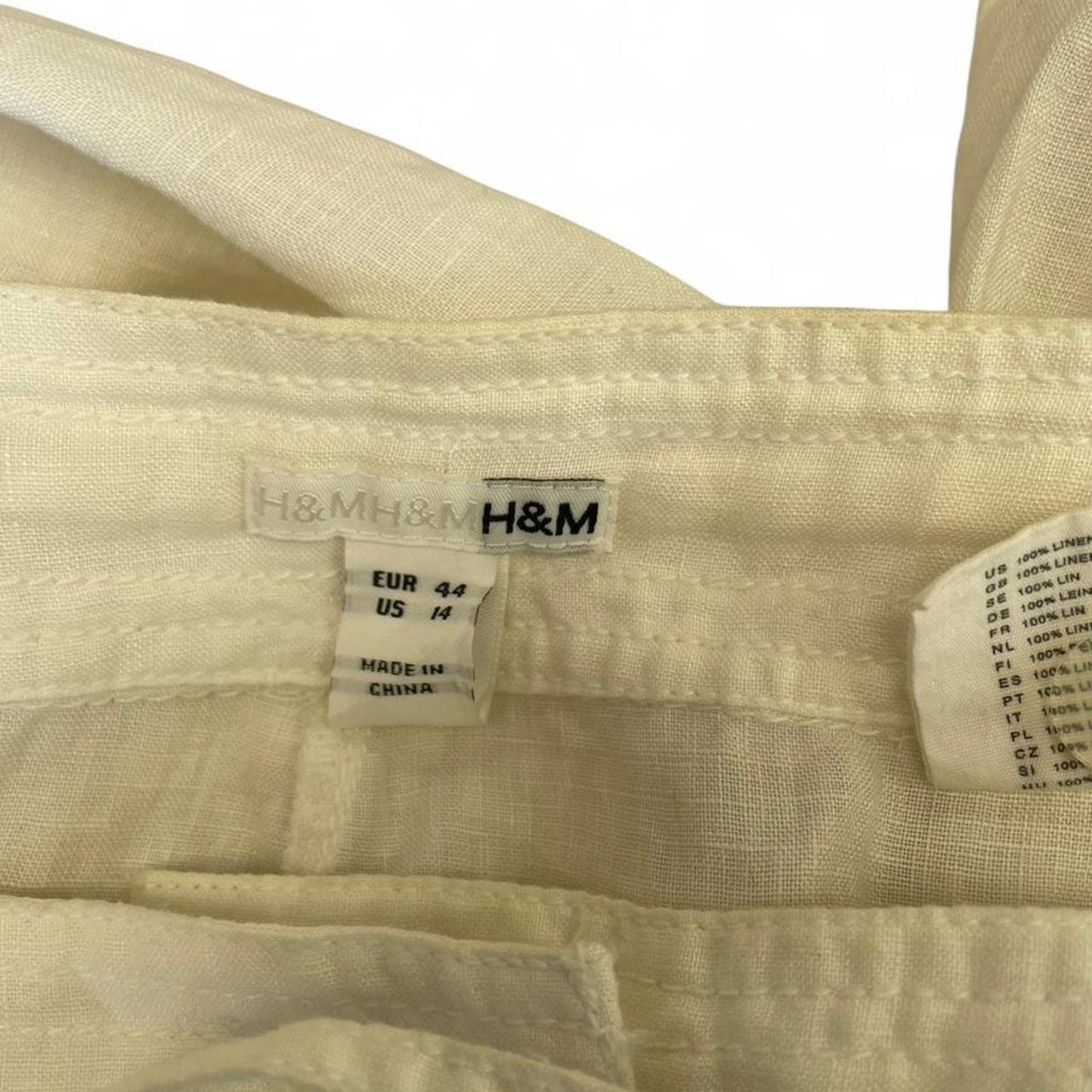 White linen pants with a