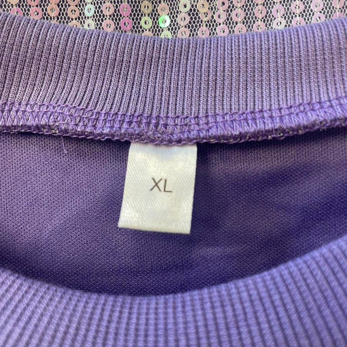Purple sequin long sleeve top