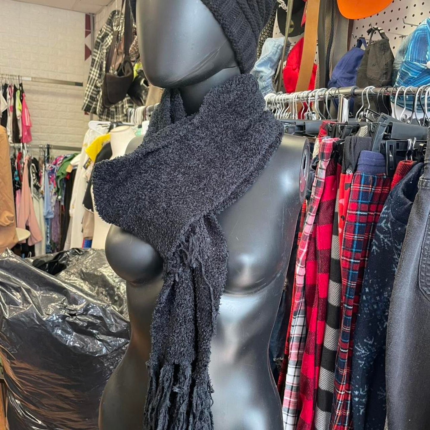 Black scarf and beanie set
