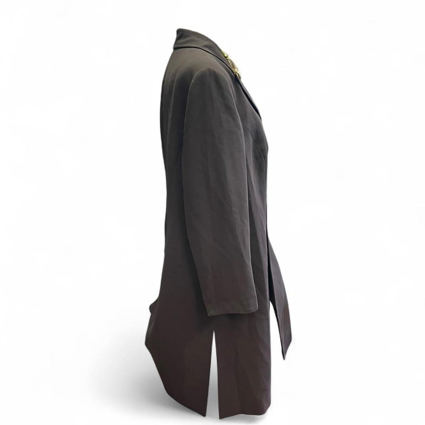 Brown longline coat with a