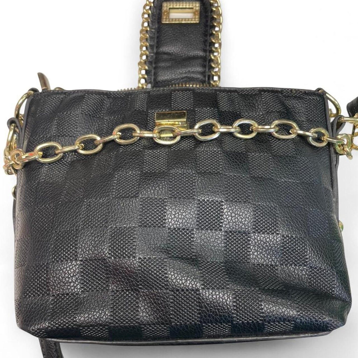 Black and gold chain strap