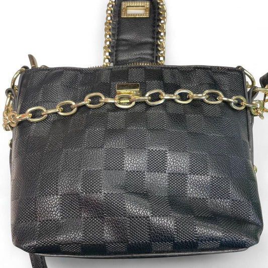 Black and gold chain strap