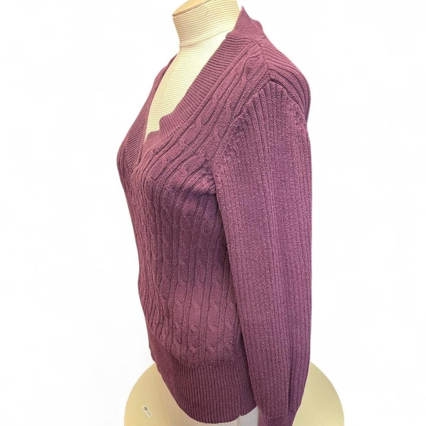 Faded glory purple cable knit