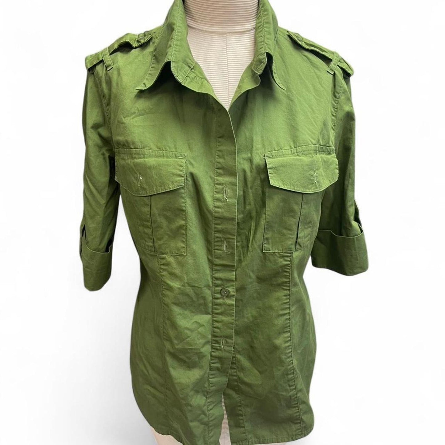 Olive green button up shirt