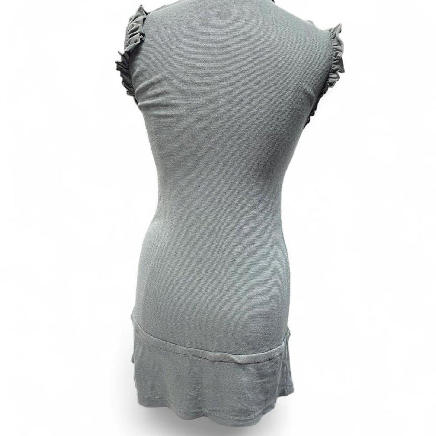 Gray ruffle mini dress