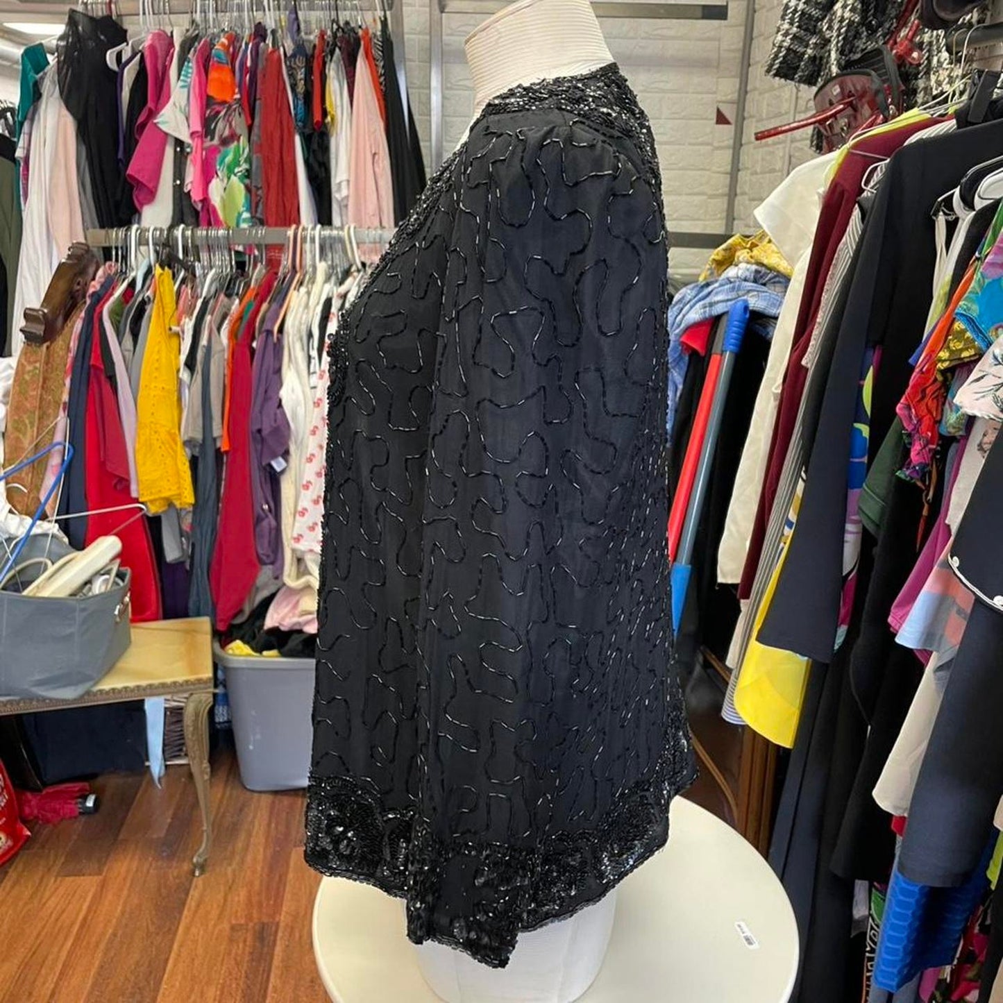 Black sequin and beaded cardigan