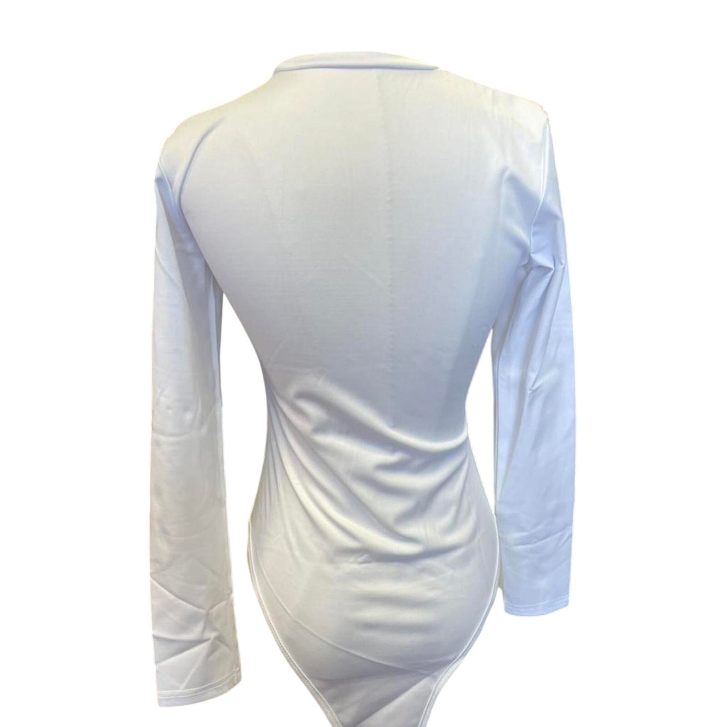 White long sleeve bodysuit with