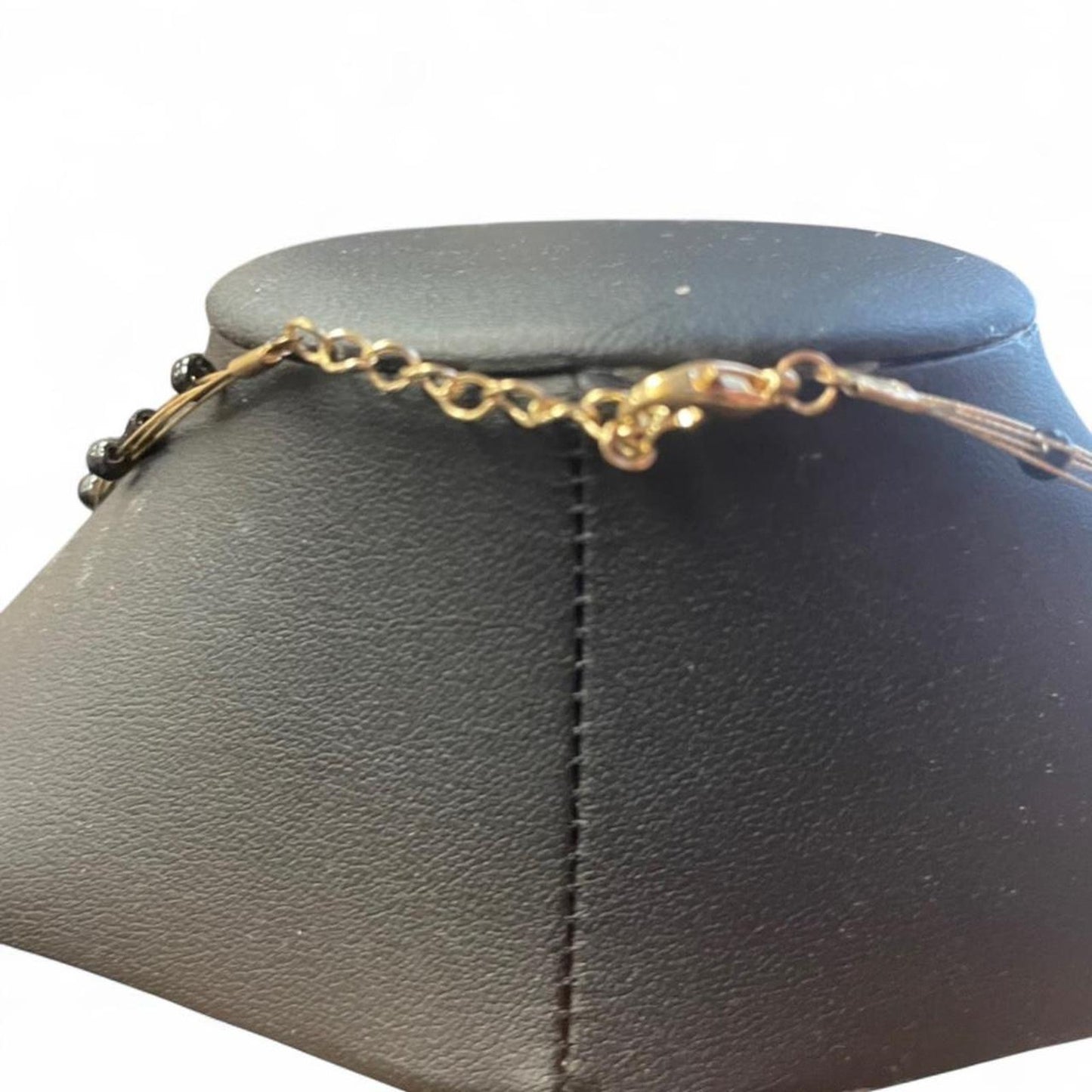 Gold and black beaded necklace