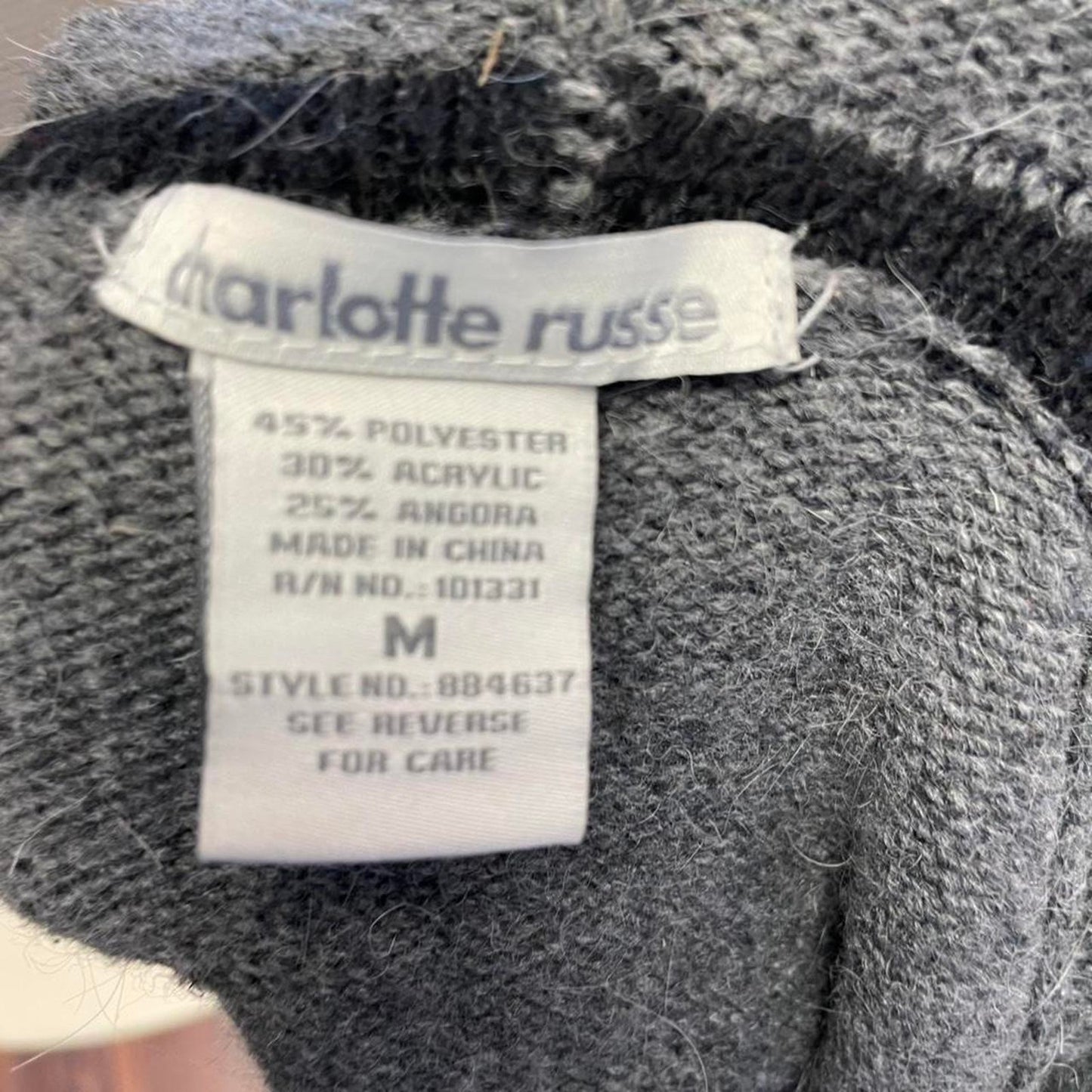 Charlotte russe grey cropped sweater